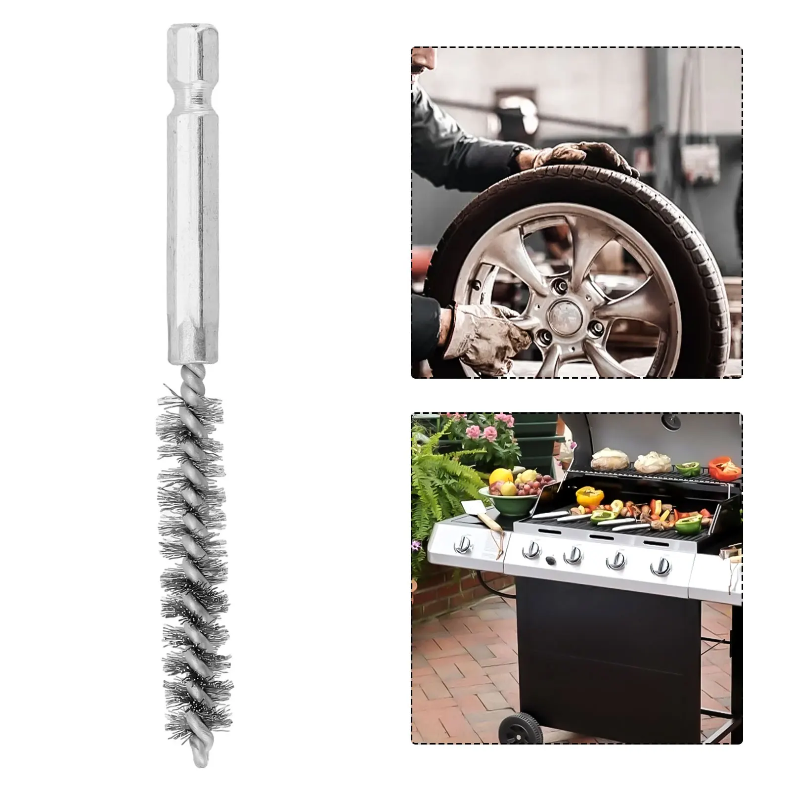 1Pc Deburring Pipeline Steel Wire Brush 9-25mm Wire Tube Machinery Cleaning Brush Polishing Rust Cleaner Washing Tools 1/4Inch