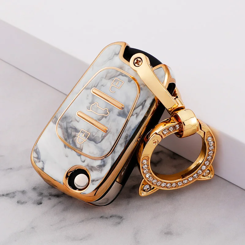 Emerald Texture Car Key Box Cover Protection For Modern Rena Xinyue Camas Langdong Ruiyi Sonata Shell Buckle Let Car Accessories