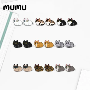 2023新しいトルコアンゴラ猫アクリルスタッドイヤリングシャムキャットハンドメイドイヤリング樹脂エポキシジュエリーギフトフレンド 12販売トルコのイヤリング-4