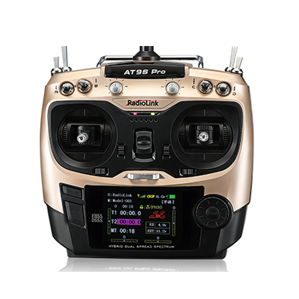 

Radiolink AT9S Pro 12-канальный 2,4G RC-передатчик Радиоконтроллер Поддержка протокола Crossfire с RX R9DS для дрона с фиксированным крылом