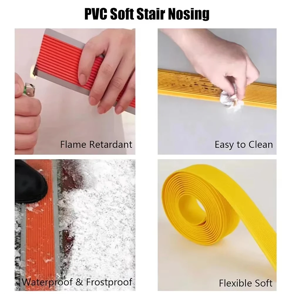 Anti-Slip Stair Strip PVC Non Slip Stair Treads Strip Staircase Protection Carpet Pads Mat Self-adhesive Kindergarten