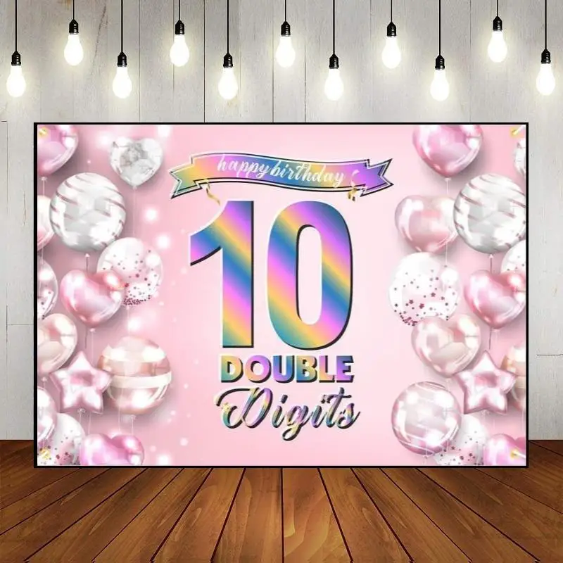 Custom Party Backdrop Balloon The Breath of Youth Photo Photography Decoration Happy 10th Birthday Golden Boy Girl Wall Game