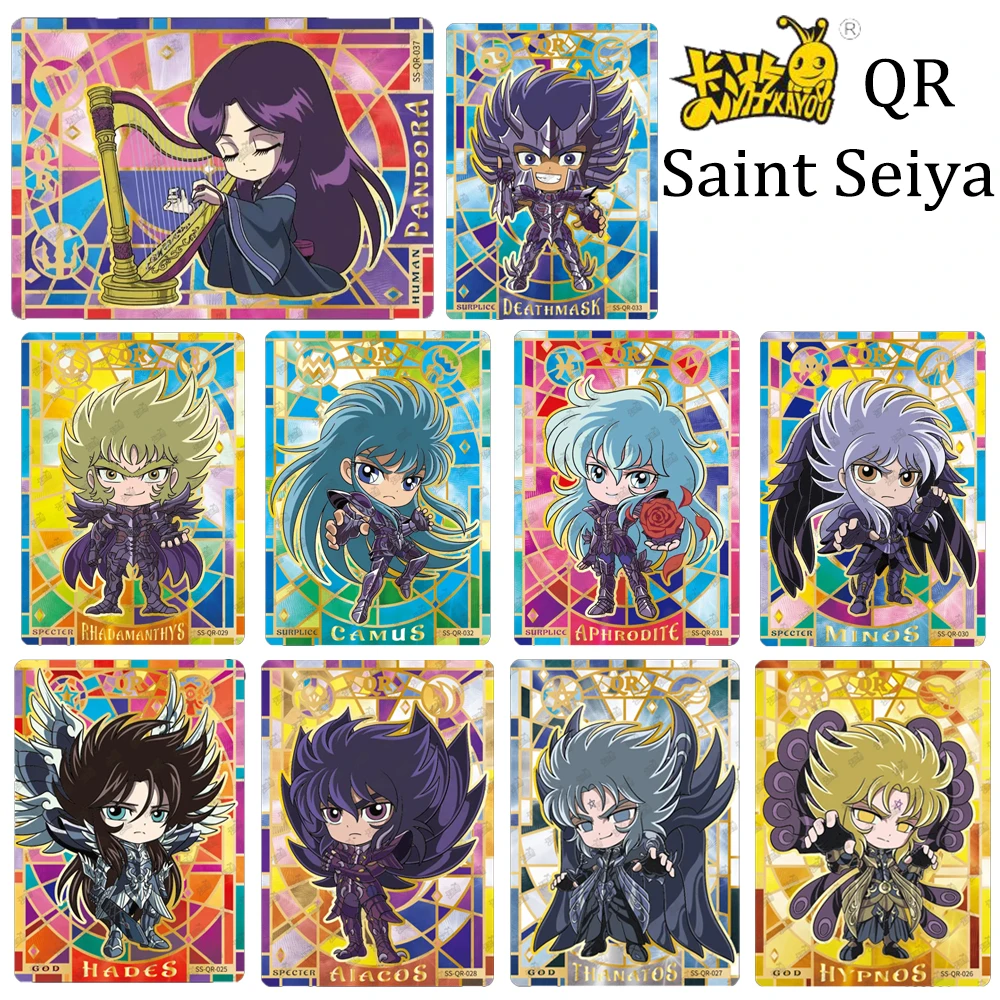 KAYOU QR Saint Seiya Hades Eaque Hypnos Aphrodite Death Mask Pandora Refractive bronzing color glitter collection card gift