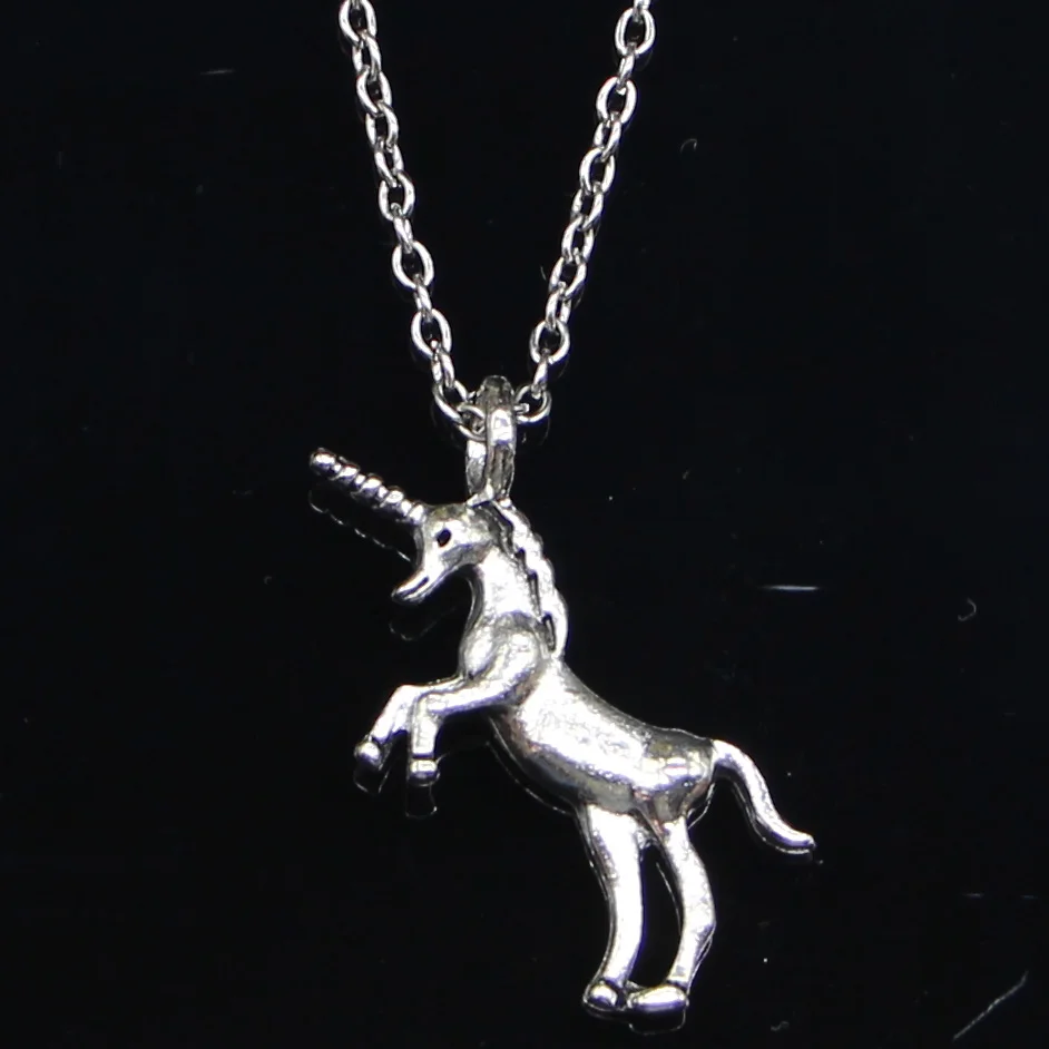 20pcs New Fashion Necklace 35x15mm unicorn horse Pendants Short Long Women Men Colar Gift Jewelry Choker