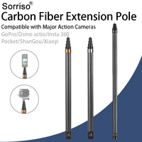 3M Carbon Fiber 300CM Telescopic Selfie Stick Invisible Scalable Extended Pole Monopod Action Cameras For Osmo GoPro Insta 360