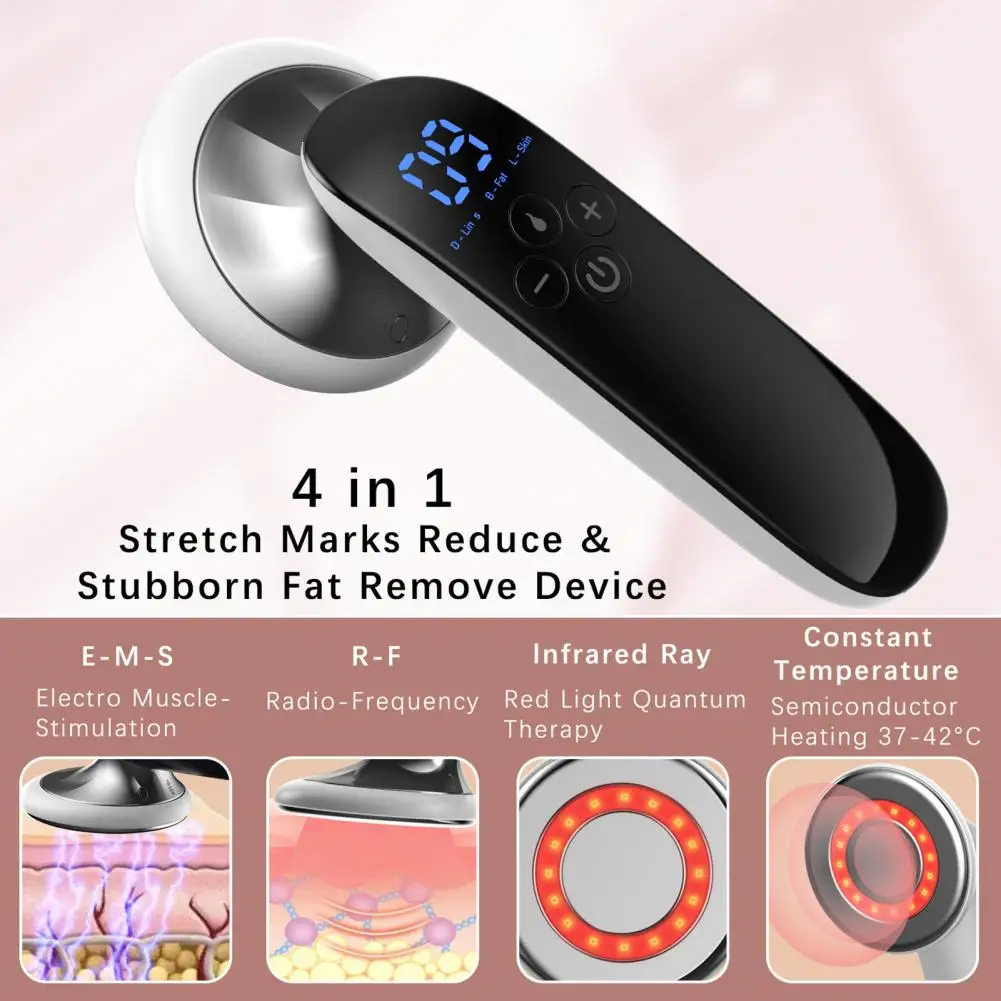 Warm Heat Device Cordless Electric Body Massager for Firming with Ems Muscle Stimulation Rf Energy Light Therapy for Belly