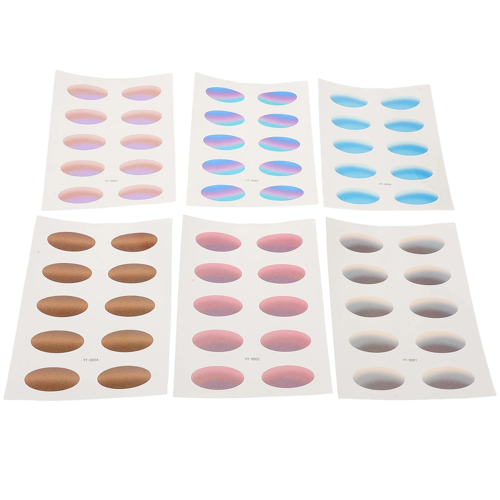 

6pcs Waterproof Eyeshadow Stickers For Women Gradient Temporary Makeup Instant Salon Look Party Cosplay