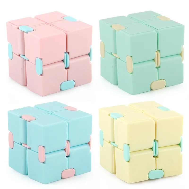 5pcs Cube Fold Fidget Toys Square Plastic Cube Office Flip Cubic Puzzle Vent for Kids adhd Autism Children Adult Decompression
