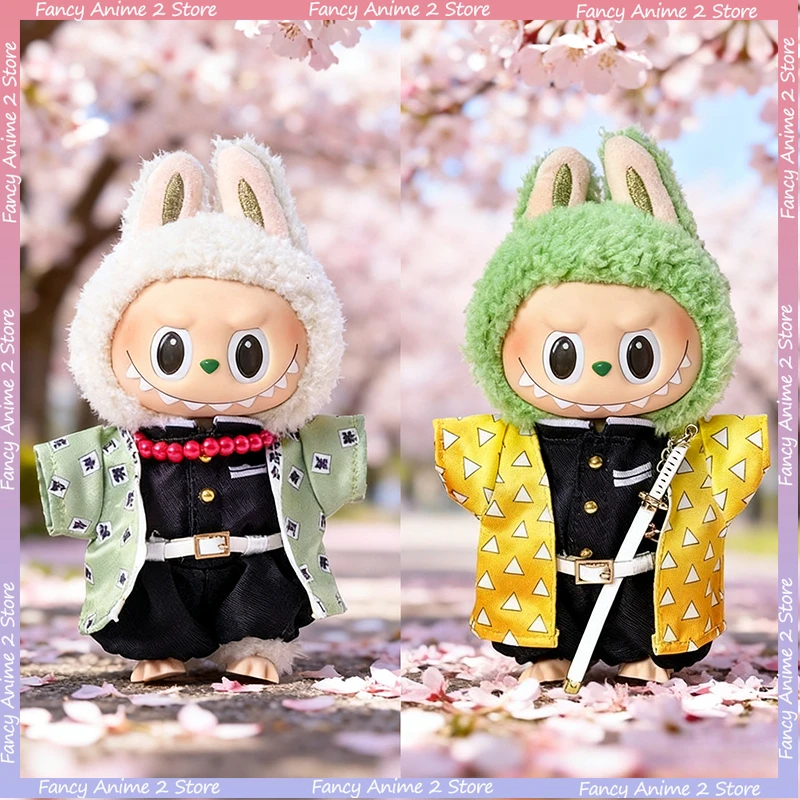 

Красивый Ghost Slayer, кукла Labubu, одежда Rengoku Kyoujurou, костюм куклы для косплея, костюм для 17 см, модные аксессуары для кукол Labubu