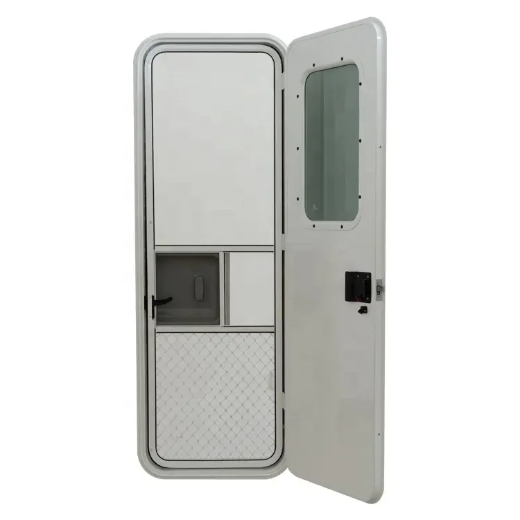 

RV Motorhome Aluminum Door With Secure Lock Fiberglass Mesh Mosquito UV Resistant