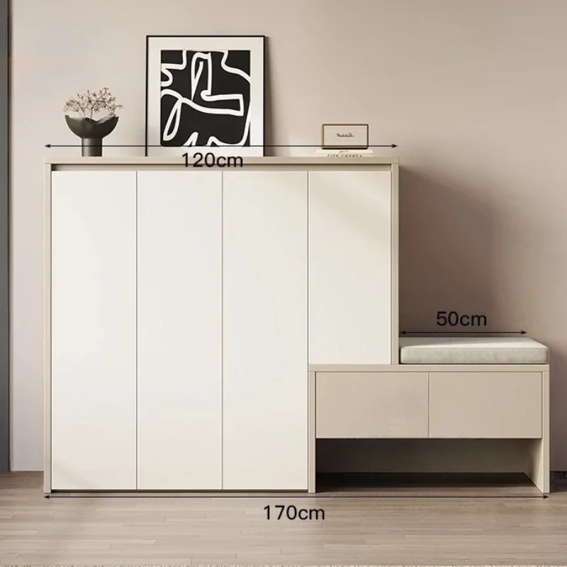 Right Solid Wood Salon Living Room Divided Shoe Cabinets Changing Stools Integrated Postmodern Modern Vitrina Home Furniture