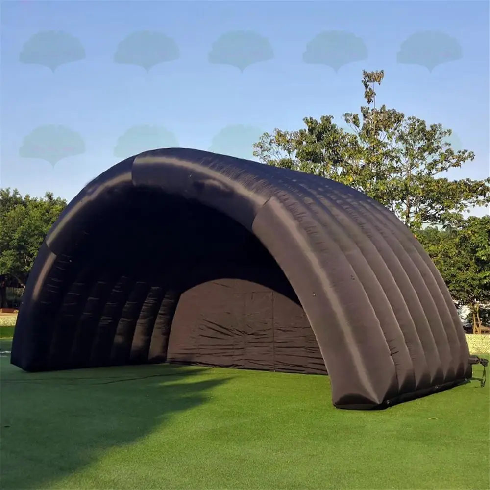 Portable Outdoor black inflatable stage tent rooftop booth Inflatable Stage Cover Marquee concert shelter dome marquee cover