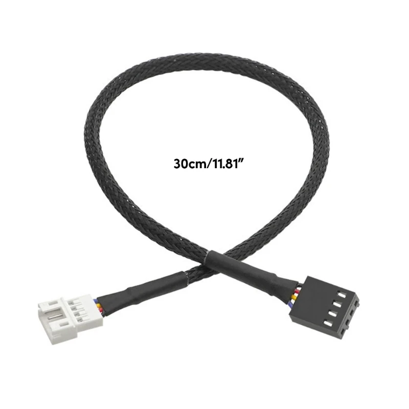 4Pin 1 ถึง วิธีพัดลม PWM สายเคเบิลแยกสีดำแขนยาวพัดลมระบายความร้อน CPU Power Extension Cable 4Pin หญิง 4Pin ชาย Dropship
