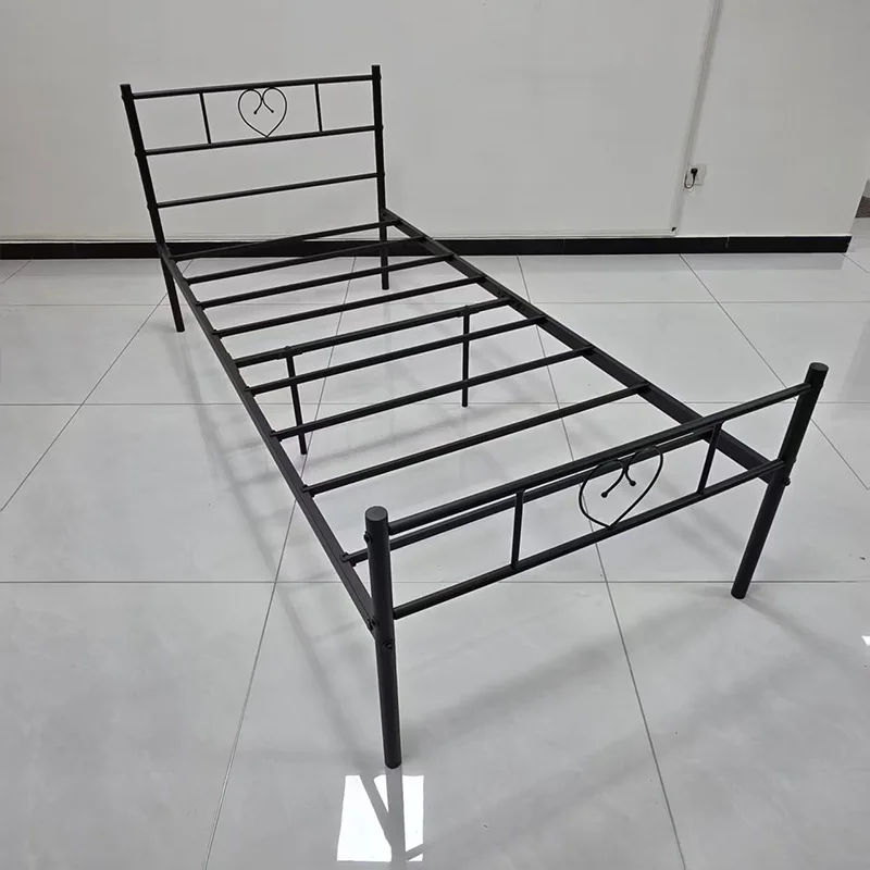 #Customized Modern Simple Design Metal Iron Dormitory Apartment Household Bed Frame Double School Unit Disassembled Assembled