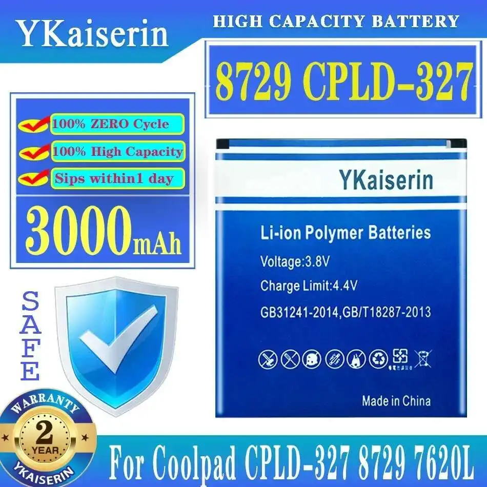 

Good Low-Temperature Performance 3000Mah Mobile Phone Battery For Coolpad Cpld-327 8729 7620L CPLD327