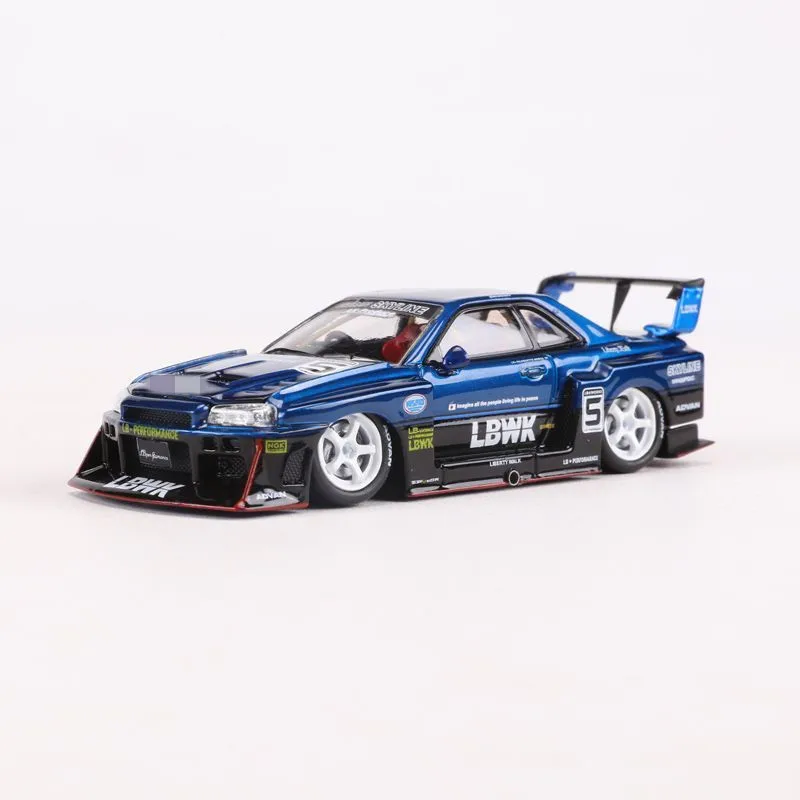 

LBWK 1:64 Автомобиль Skyline GT-R R34 LB, модель автомобиля из сплава, ограниченный выпуск, подарки