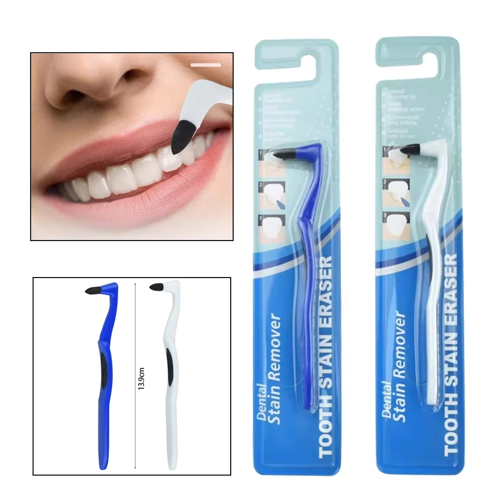 

Dental Plaque Remover Tool 1PC Tartar Stain Eraser Brush Teeth Whitening Calculus Removal Stick for Oral Care White/Blue