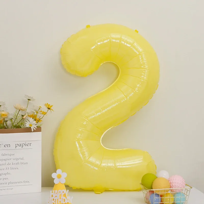 1 Stück 40 Zoll Zitronengelber Digitalballon aus Aluminiumfolie, Zahlenballons, Partydekoration für Erwachsene, Hochzeit, Feiertagsbedarf – Detail 8
