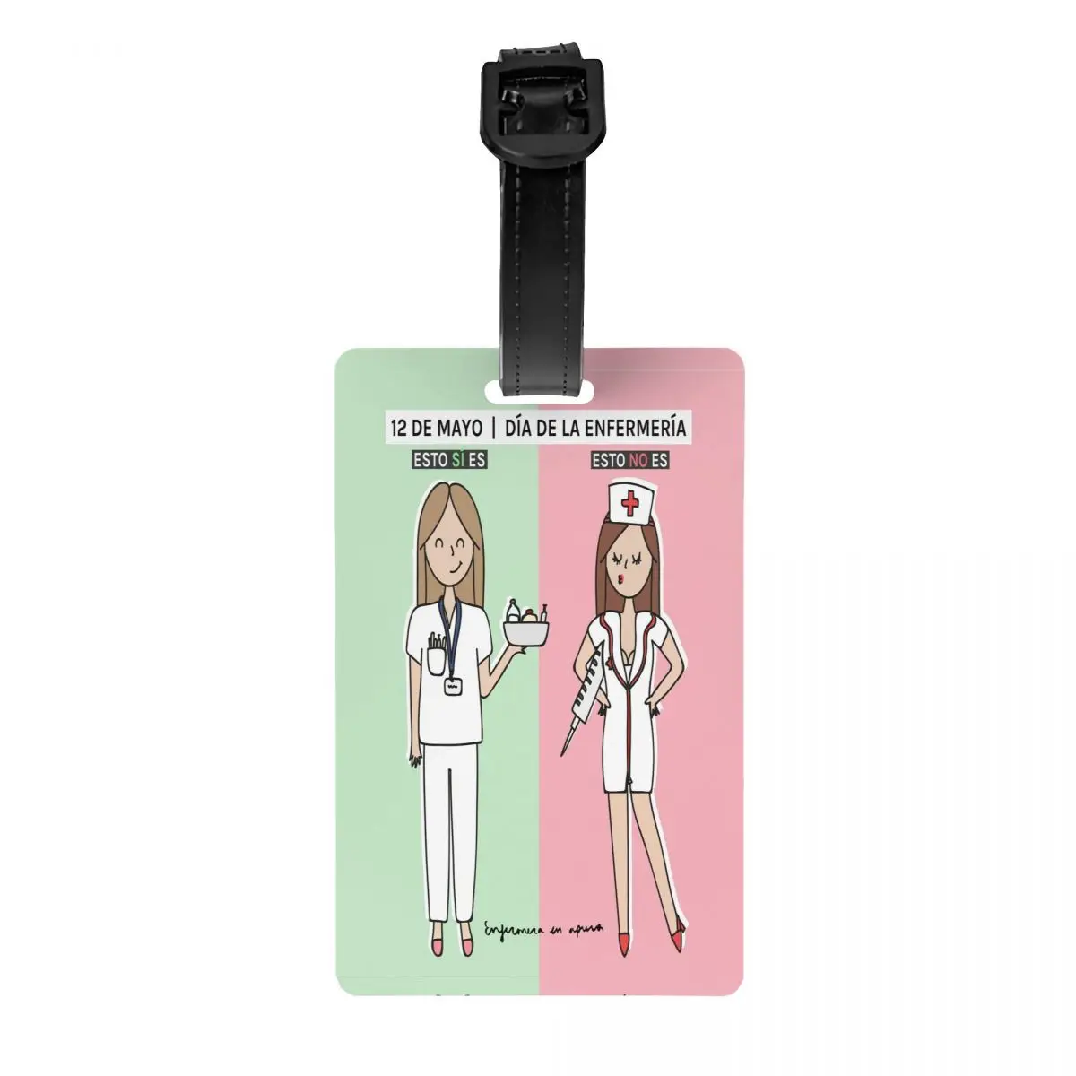 Custom Enfermera En Apuros Cartoon Doctor Nurse Luggage Tags for Suitcases Fashion Baggage Tags Privacy Cover Name ID Card