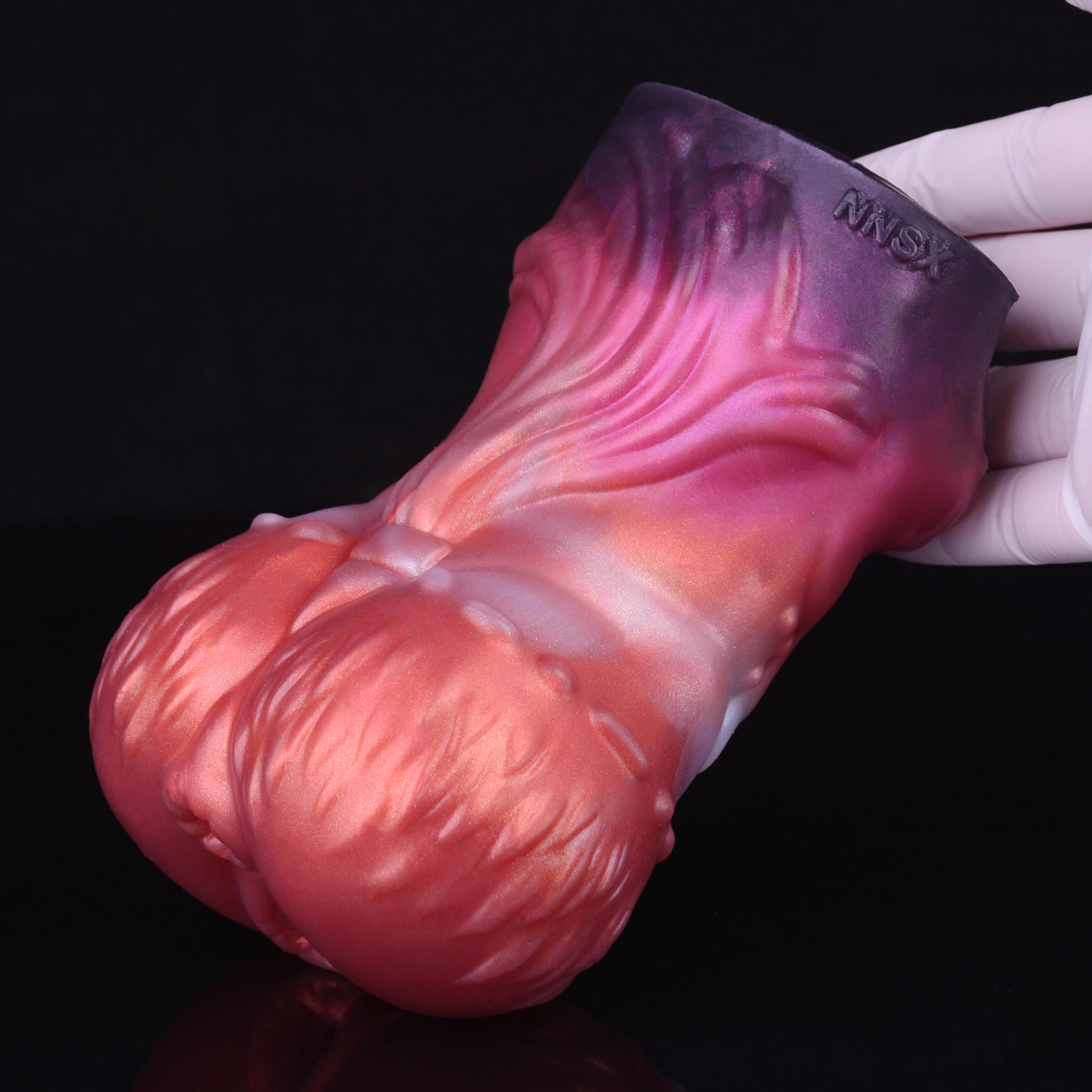 NNSX Dual Channel Realistic Horse Vigina Sex Toys for Men Artificial Pocket Pussy Silicone Adult Product Male Masturbators Cup