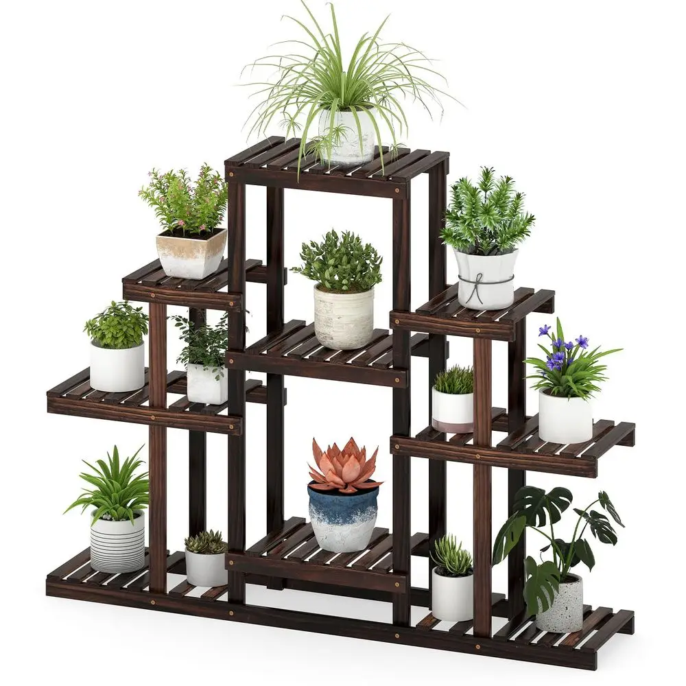 Plant Stand Indoor amp Outdoor, 6 Tier Wood Flower Pot Stand for Multiple Plants, Plant Holder Display Rack, Ladder Storage Rac