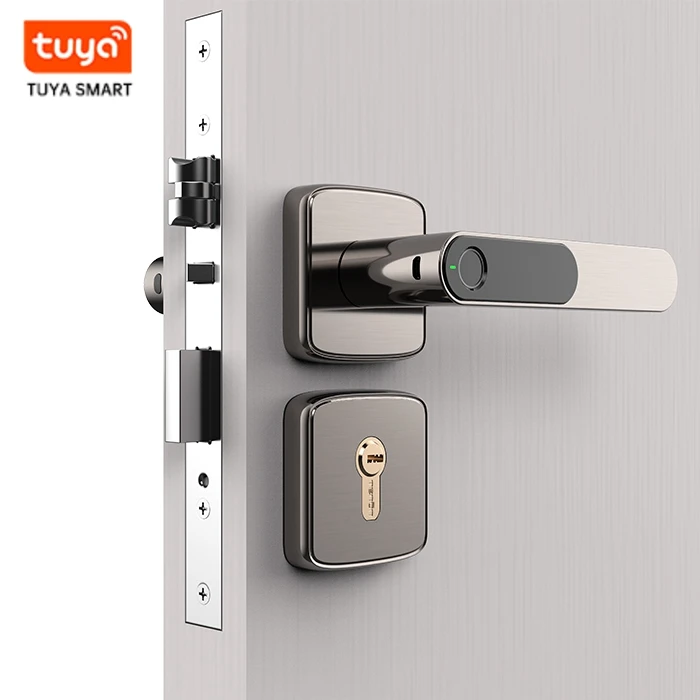 Smart Fingerprint high security Commercial handle Door Lever Lock