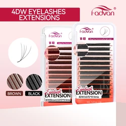 Fadvan 4D W lashes noir/marron 4D Premade W Fan Lash Extensions 0.07 C/D naturel doux Volume W Style cils