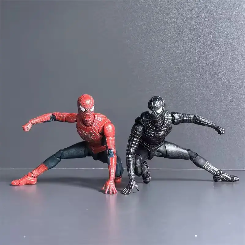 Ct Spiderman Heroes Never Return Shf Tobey Maguire بدلة سوداء كلاسيكية متحركة شخصيات كرتونية نموذج الحلي لعبة هدية الكريسماس #4