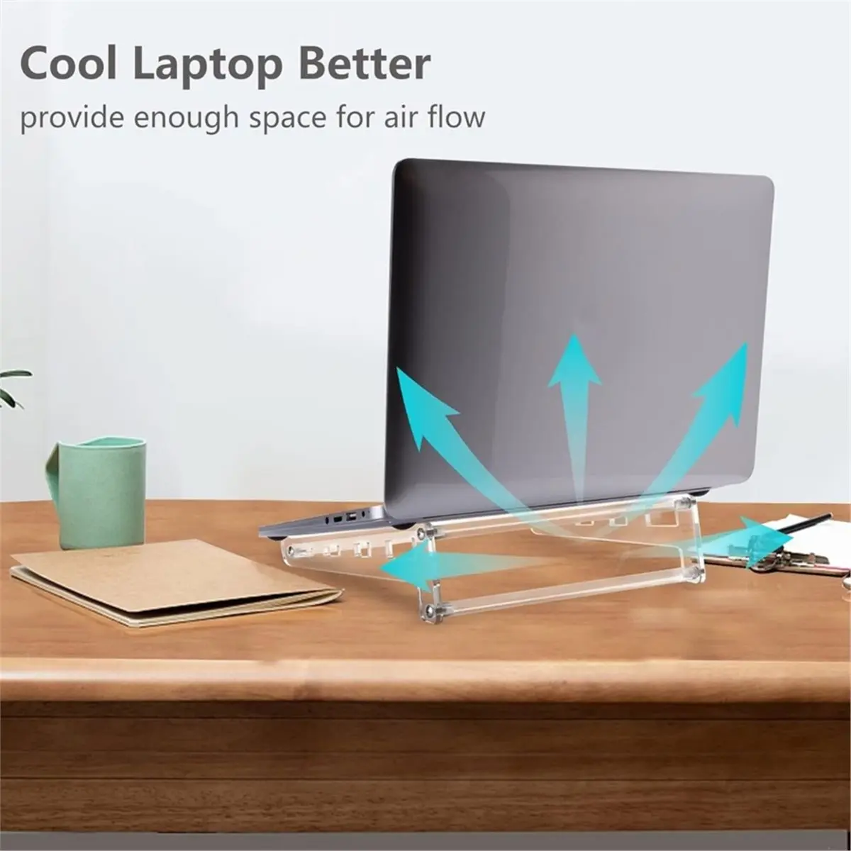 Acrylic Laptop Stand Transparent Laptop Cooling Stand Detachable Tablet Stand
