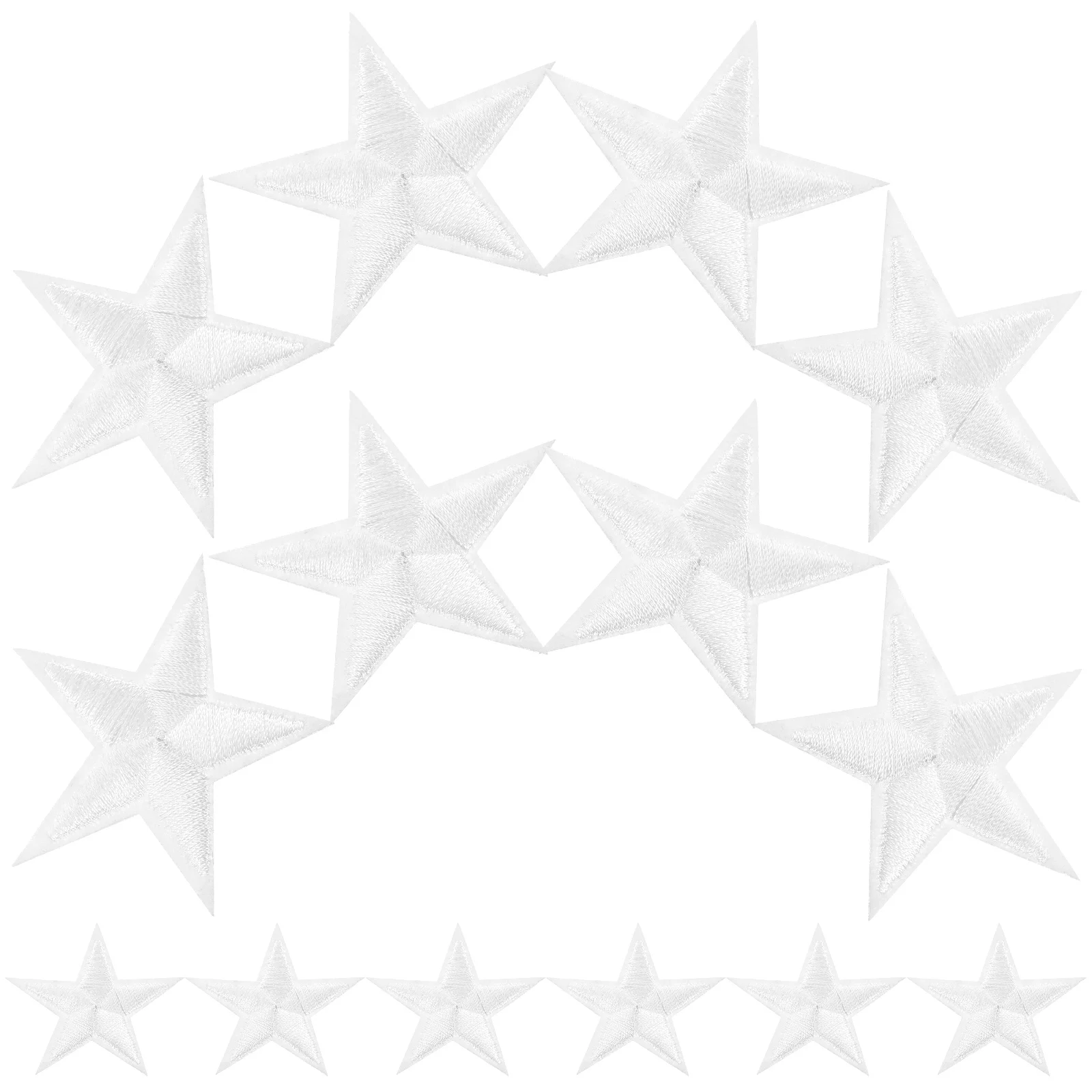 

20pcs Five Pointed Star Decoration Patch Embroidered Appliques Small Repair Polyester Hat Wear Resistant Iron On for Clothes