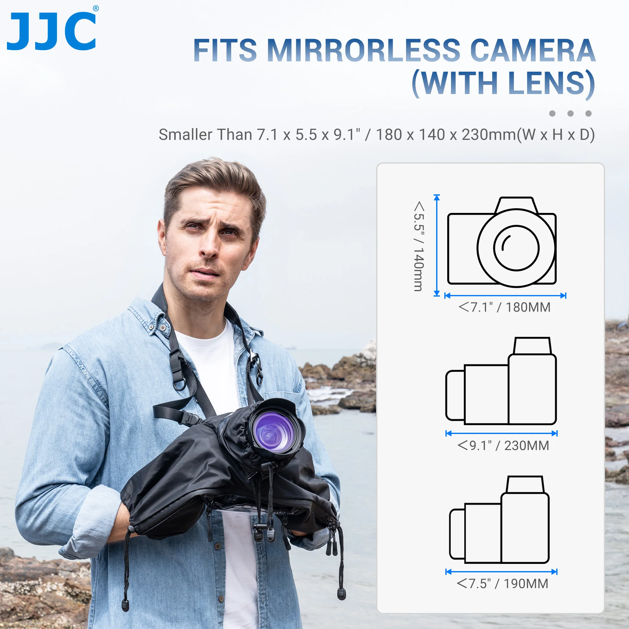 JJC-DSLR غطاء كاميرا المطر ، معطف واق من المطر مقاوم للماء ، المطر الظل ، اكسسوارات لكانون ، نيكون ، سوني ، أوليمبوس