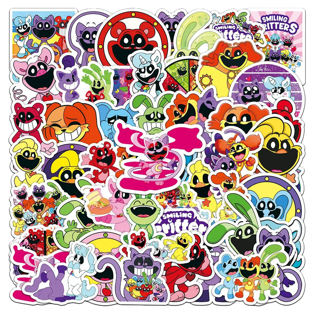 

10/30/50pcs Smiling Critters Games Stickers Funny Cartoon Decals DIY Laptop Phone Skateboard Waterproof Graffiti Anime Sticker