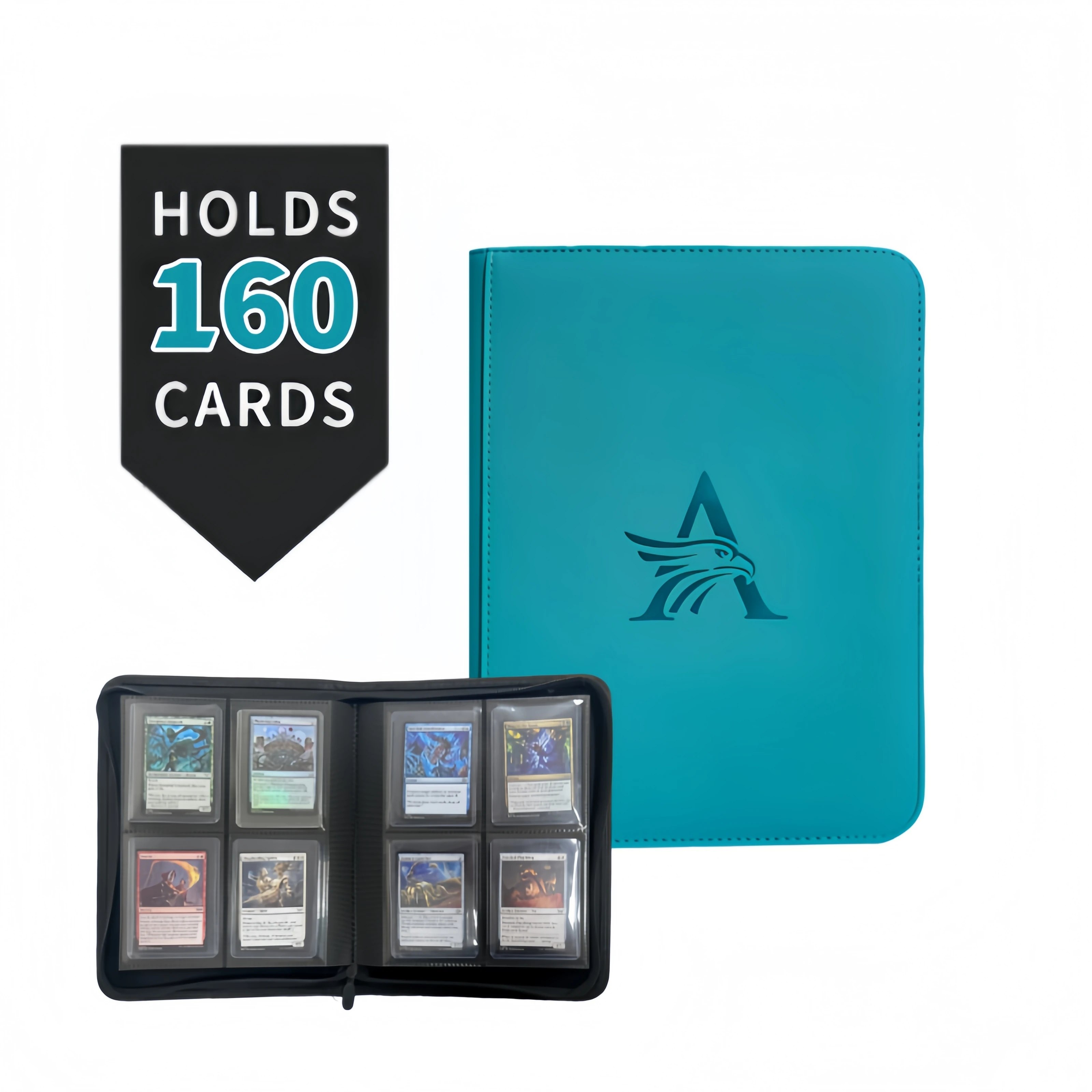 TopLoader 4-Pocket Kaartenmap (160 Kaarten) – Zwart/ Industriële opbergmogelijkheden voor TCG- & sportkaarten. Verzamelaarsdroom