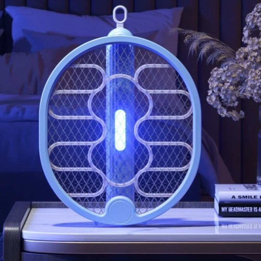 

Wall-mounted Electric Mosquito Racket Rechargeable with LED Night Light Fly Swatter Handheld Foldable Mosquito Killler