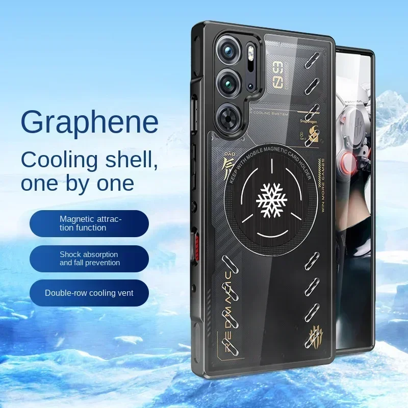 For Red Magic 9 Pro Phone Case Red Magic 8s 8 Pro + Graphene Heat Dissipation Protective PC Full Cover Anti Drop Esports Casing