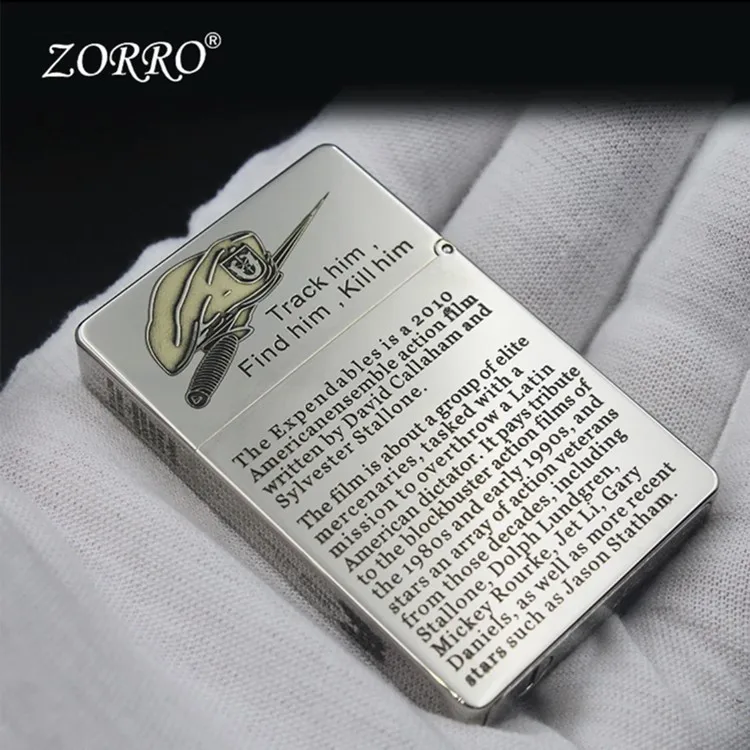 

Zorrolighter, гравировка из чистой меди, ограниченная серия, Tangcao, постоянный, ветрозащитный, Zl8, никель, двухцветный поддон для гаджетов