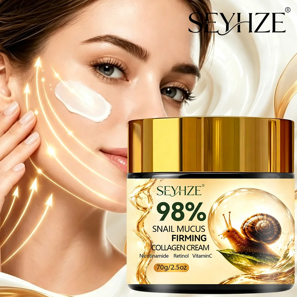 Creme hidratante com colágeno e extrato de caracol da SEYHZE, creme para cuidados da pele com efeito reafirmante, 40g-70g, com retinol, ácido hialurón