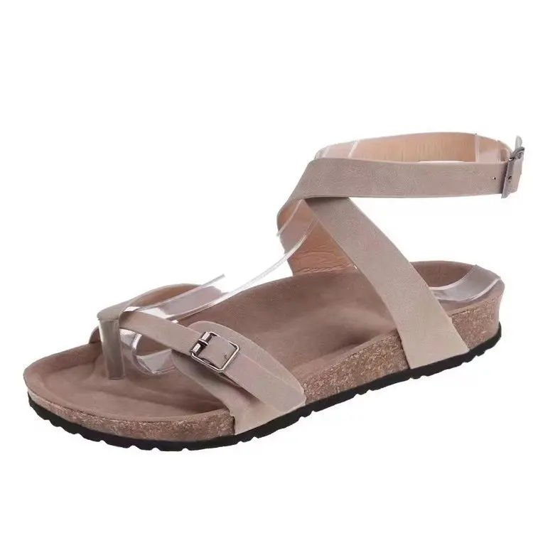 Women Casual Cork Sandals 2024 Ladies Fashion Soft Outdoor Summer Flat Slipper Female Flip Flop Platform Beach Open Toe Sandals