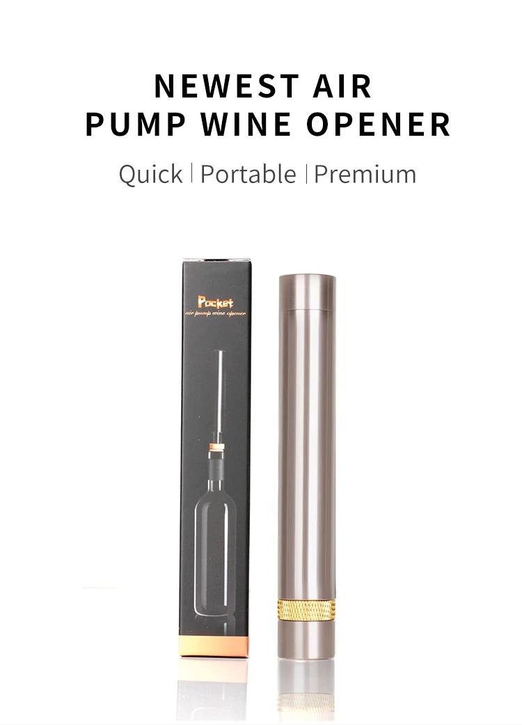 Portable Handheld Air Pressure Wine Opener with Air Pump And Cork Remover Foil Cutter Compact Desktop Cicerone for Party
