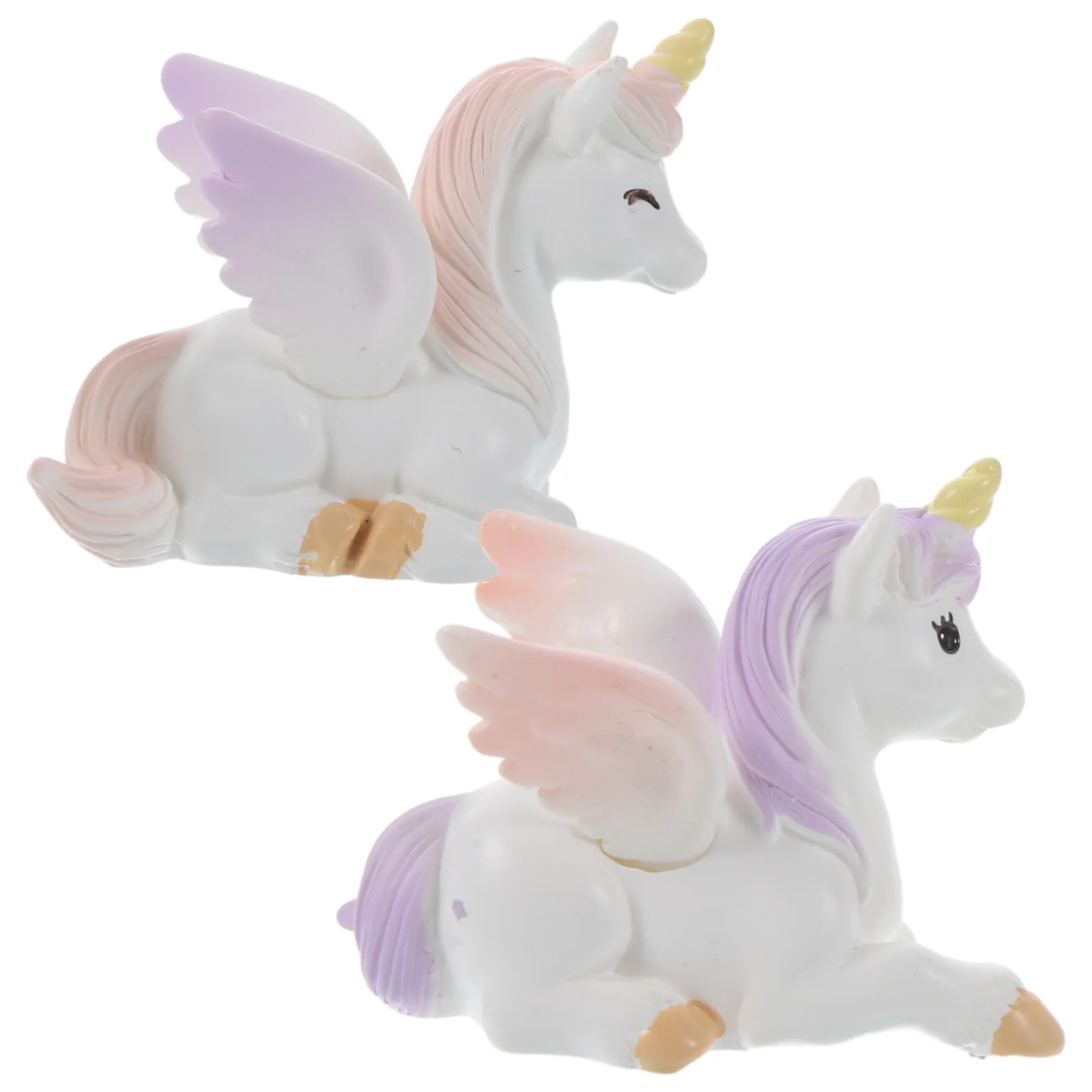 2 Pcs Mini Animal Figurines Unicorn Miniature Micro Landscape Decoration Statue Shape