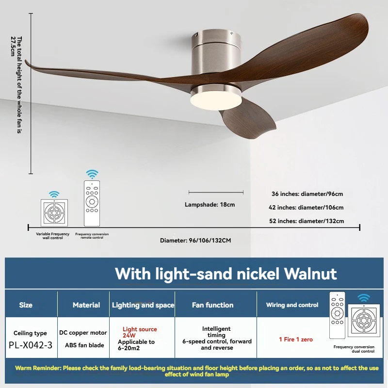 Nordic Minimalist Straight-Blade Fan Light Silent Operation Suitable for Dining Room Bedroom Study Room image 3