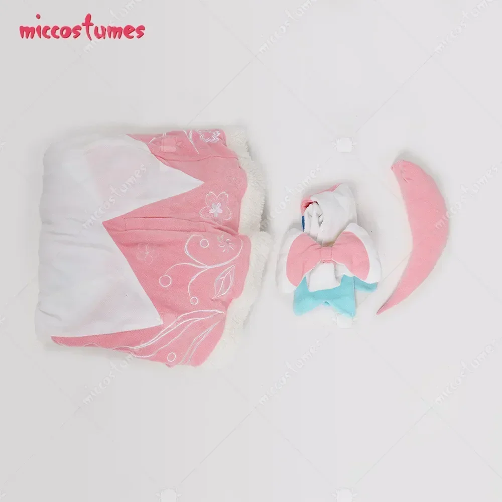 Micfigurinos-Kawaii Halloween Capa e Cachecol Conjunto para Mulheres, Manto Curto, Cauda Cosplay Traje