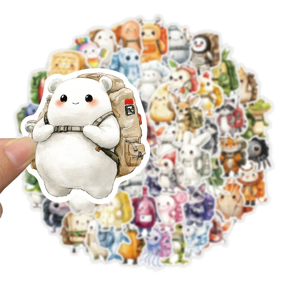 50 sztuk naklejek z postaciami z kreskówek, seria zwierzęca, do dekoracji plecaków, naklejki DIY na telefon, kubek na wodę, wodoodporne.