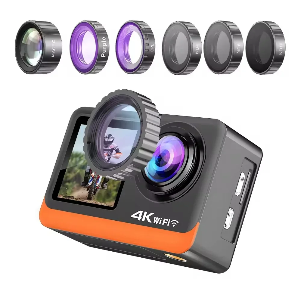 Ausek 4k 10 Black Action Ca mera 4K Hd Video Professional Rear View Cam era For Bicycle came ras with action sports stabilizer