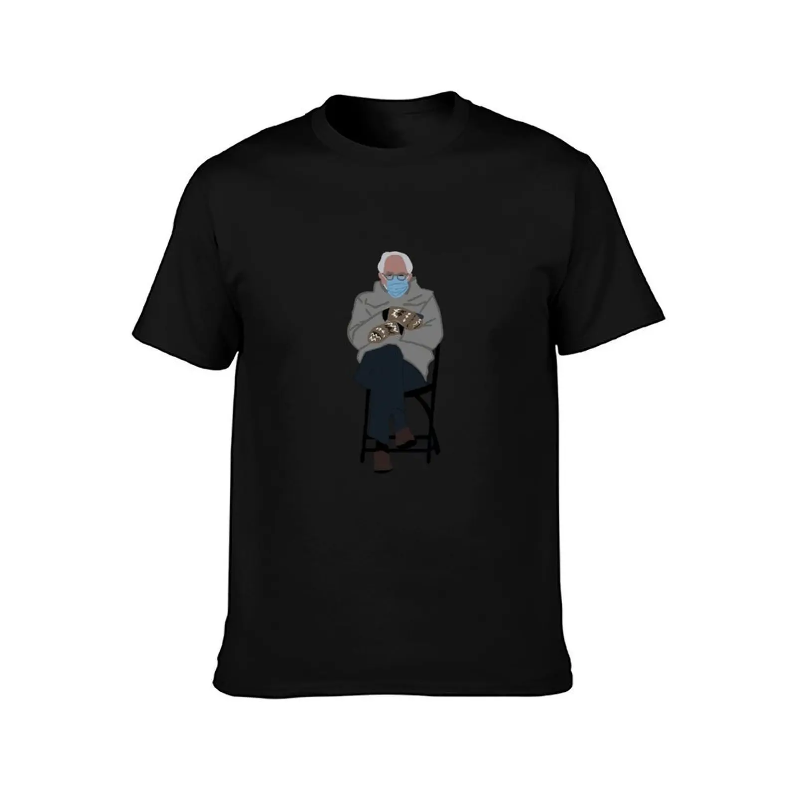 bernie sanders inauguration mittens T-Shirt, Summer Casual Cotton Tee, Oversized Streetwear Tops, Vintage Graphic Print
