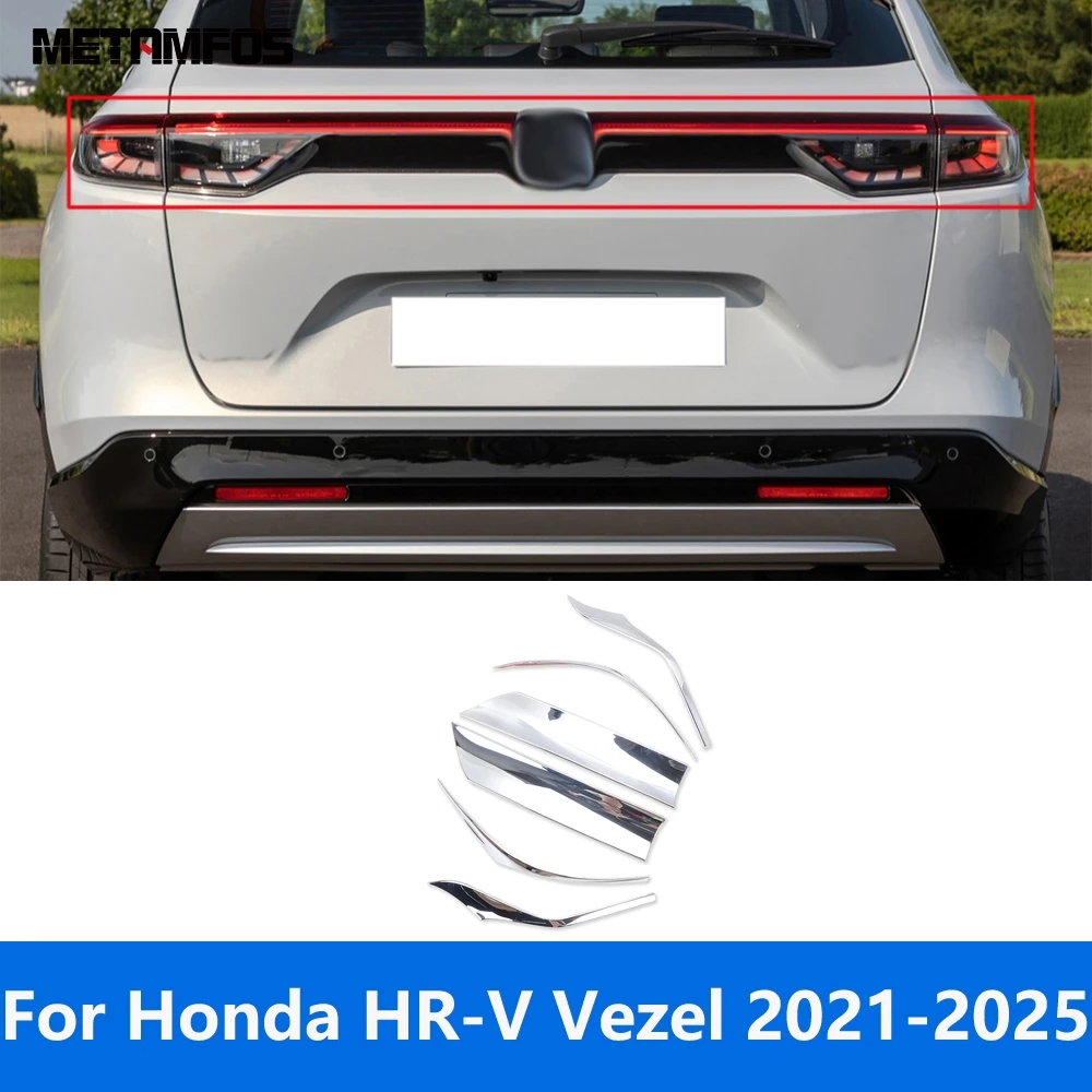 

Для Honda HR-V Vezel 2021-2024 2025 хромированный задний фонарь, лампа для век, бровей, задняя крышка багажника, накладка на багажник, аксессуары для стайлинга автомобилей