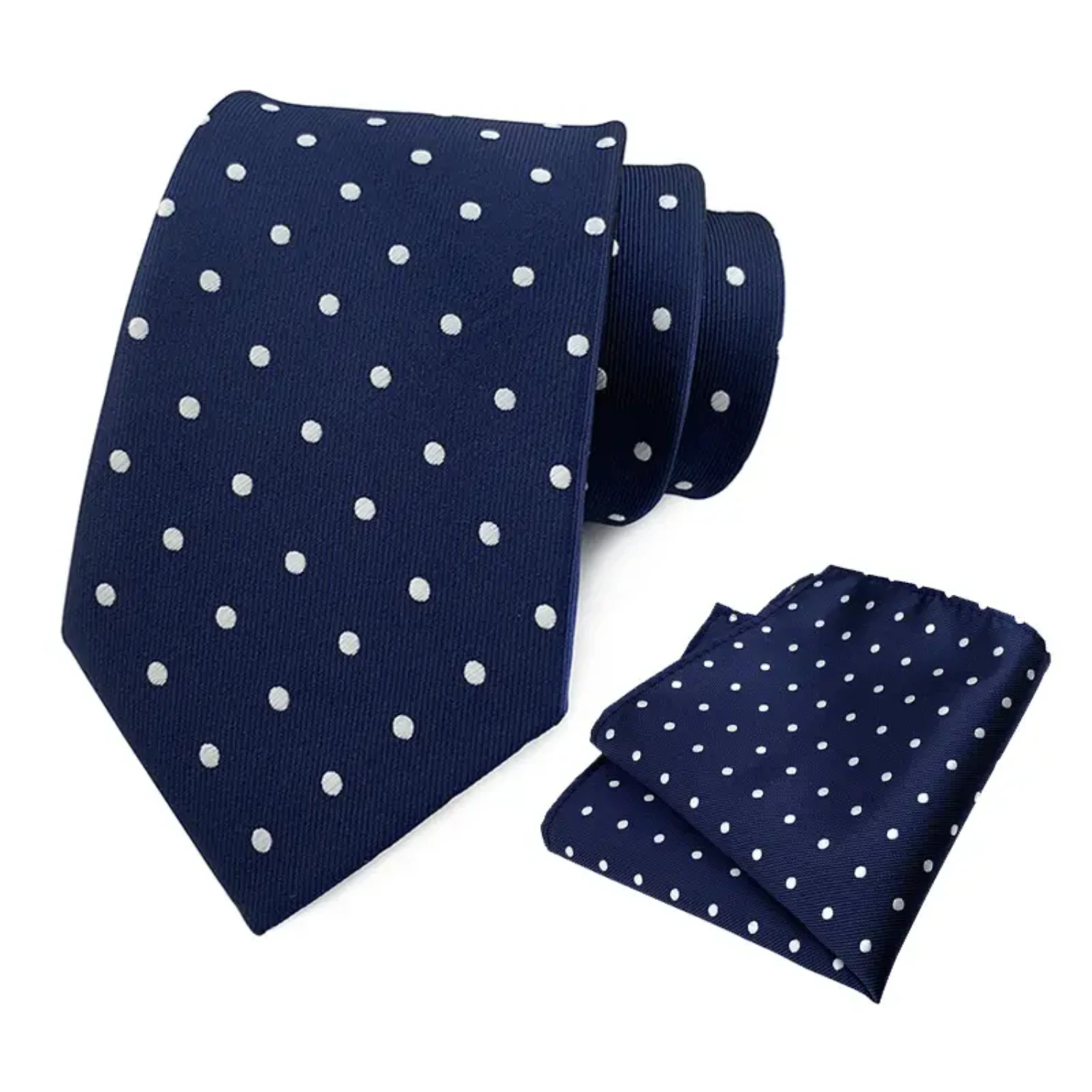 Polka Dot Suit Set- Includes Two-Piece Suit, Tie, and Pocket Towel for Men