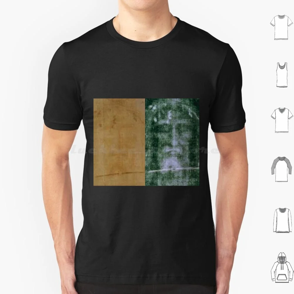 

Easter : Holy Face Of Jesus Negative An Image Of The Shroud Of Turin T Shirt Big Size 100% Cotton Shroud Of Turin Shroud Turin