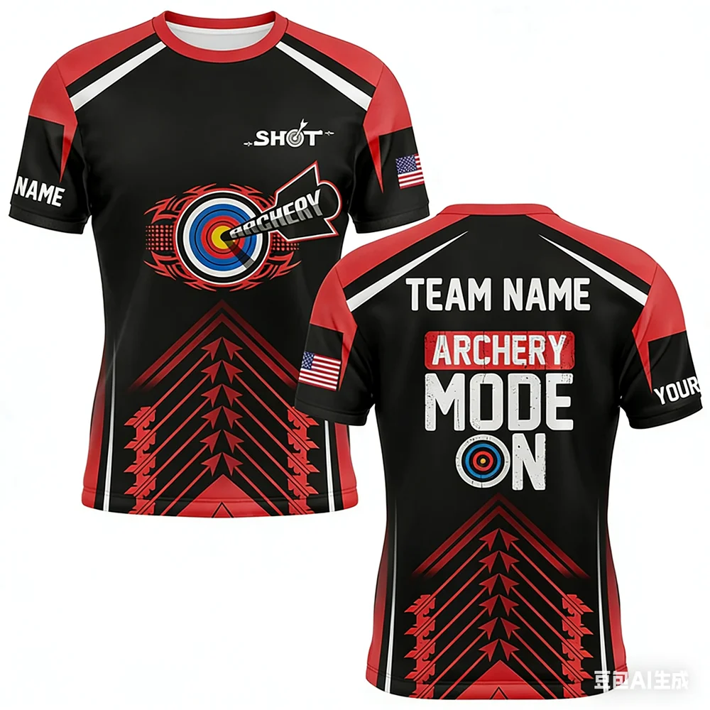 

Fashion Archery Sports Men's T-shirts 3D Custom Name Print Personalized Archery Club Team Member T Shirt Loose Short Sleeve Tops
