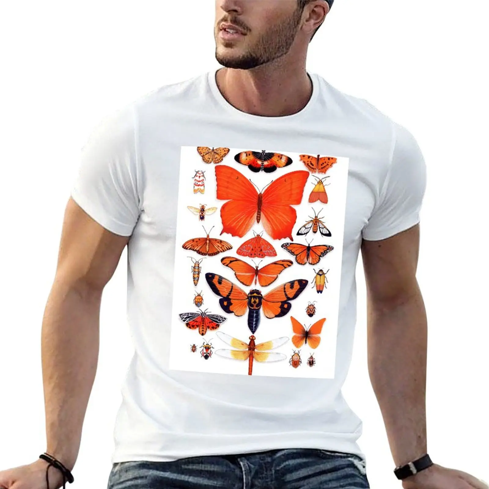 Orange Insect Collection T-Shirt anime t shirts Aesthetic clothing tshirts for men